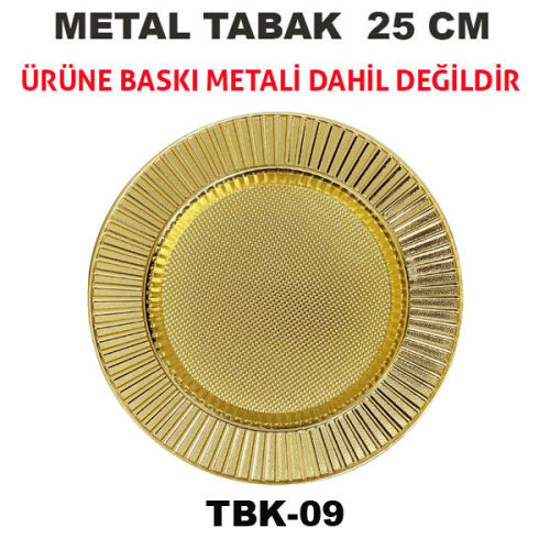 Sublimasyon 25 cm Altın Metal Tabak - Güneş - OFİSOMİ-S