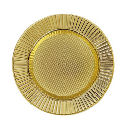 Sublimasyon 25 cm Altın Metal Tabak - Güneş - 2