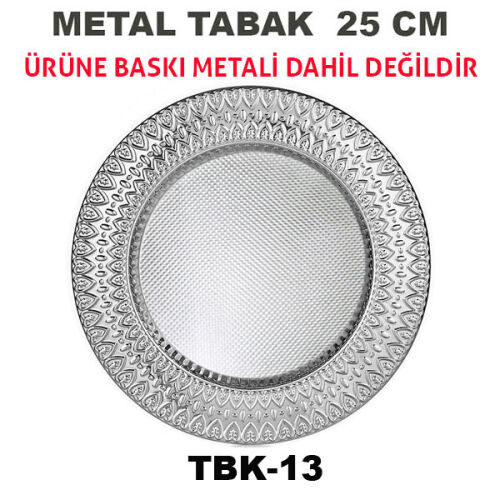Sublimasyon 25 cm Gümüş Metal Tabak - Ardiva - OFİSOMİ-S
