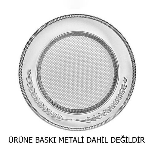 Sublimasyon 25 cm Gümüş Metal Tabak - Başak - 5