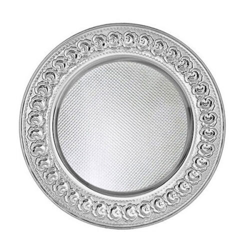 Sublimasyon 25 cm Gümüş Metal Tabak - Güllü - 4