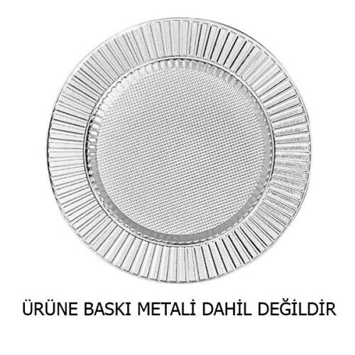 Sublimasyon 25 cm Gümüş Metal Tabak - Güneş - 3