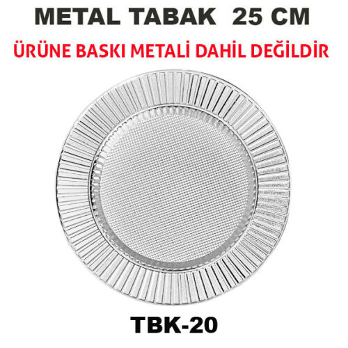 Sublimasyon 25 cm Gümüş Metal Tabak - Güneş - OFİSOMİ-S