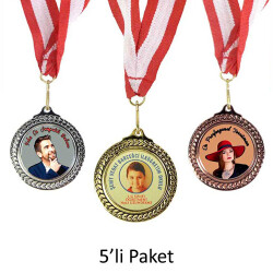 Süblimasyon 6,3cm. Klasik Madalyon - 5'li Paket - 1