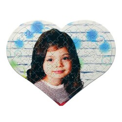Sublimasyon A4 Kalp Puzzle 81 Parça - 1
