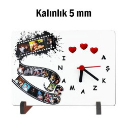 Sublimasyon Ahşap Ayaklı HDF Saat 14x19,5 cm - 1