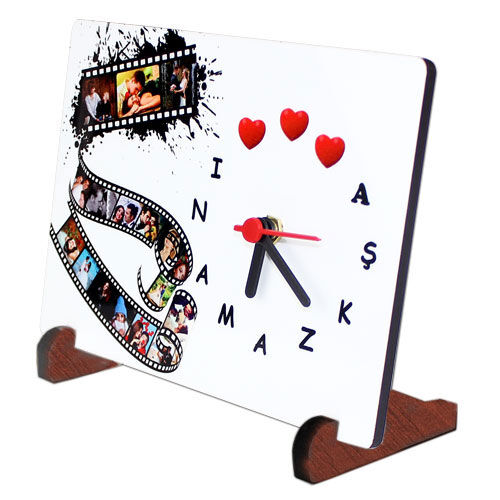 Sublimasyon Ahşap Ayaklı HDF Saat 14x19,5 cm - OFİSOMİ-S (1)