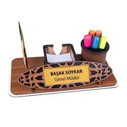 Süblimasyon Ahşap Kalemli Müdür Masa isimliği - 17x33cm. - 3
