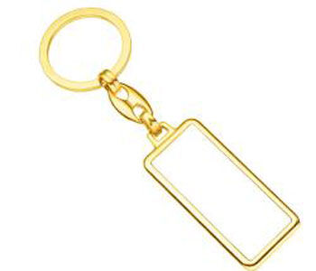 Sublimasyon Altın Krom Anahtarlık- Çift Taraflı - OFİSOMİ-S (1)