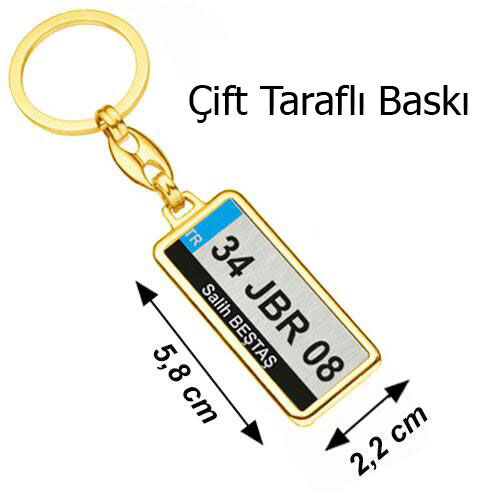Sublimasyon Altın Krom Anahtarlık- Çift Taraflı - 3
