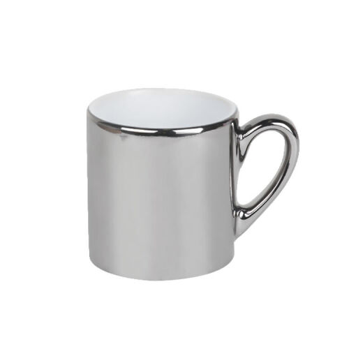 Süblimasyon Altsız Promosyon Porselen Türk Kahvesi Fincanı - 6'lı Aynalı Gümüş - 4