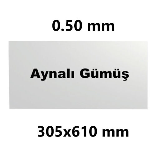 Sublimasyon Avrupa Metal Aynalı Gümüş 30.5 x 61 cm - OFİSOMİ-S