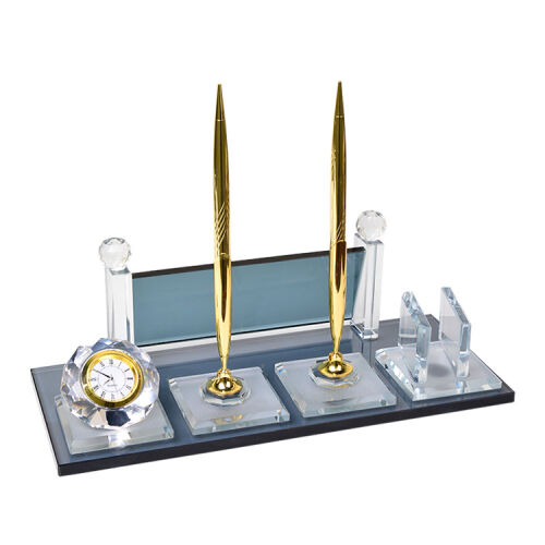 Süblimasyon Ayaklı Kristal Masa İsimliği - OFİSOMİ-T