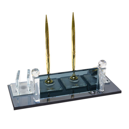 Süblimasyon Ayaklı Kristal Masa İsimliği - OFİSOMİ-T (1)