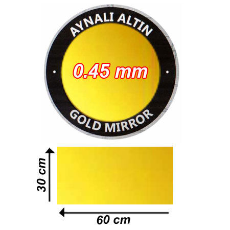 Sublimasyon Aynalı Altın Metal 30x60 cm - 0,45 mm - OFİSOMİ-S