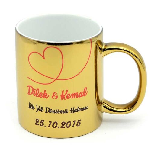 Süblimasyon Aynalı Gold - Altın Metalik Kupa Bardak - 3