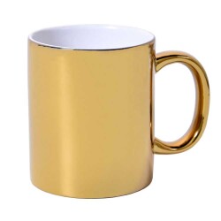 Süblimasyon Aynalı Gold - Altın Metalik Kupa Bardak - 4