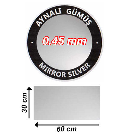 Sublimasyon Aynalı Gümüş Metal 30x60 cm - 0,45 mm - OFİSOMİ-S