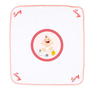 Sublimasyon Bebek Battaniyesi - Pembe Biyeli - 1