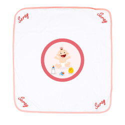 Sublimasyon Bebek Battaniyesi - Pembe Biyeli - 1