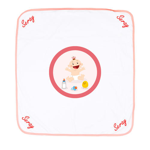 Sublimasyon Bebek Battaniyesi - Pembe Biyeli - OFİSOMİ-S