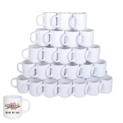 Süblimasyon Bella Beyaz Porselen Kupa Bardak - Koli - 1