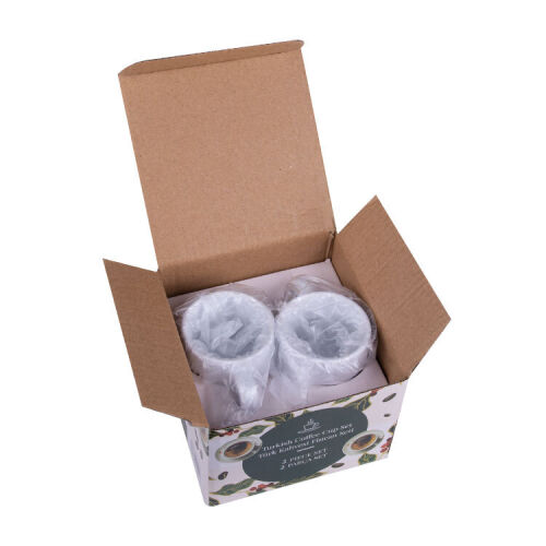 Süblimasyon Beyaz Porselen Türk Kahvesi Fincanı - 2'li Set - OFİSOMİ-T