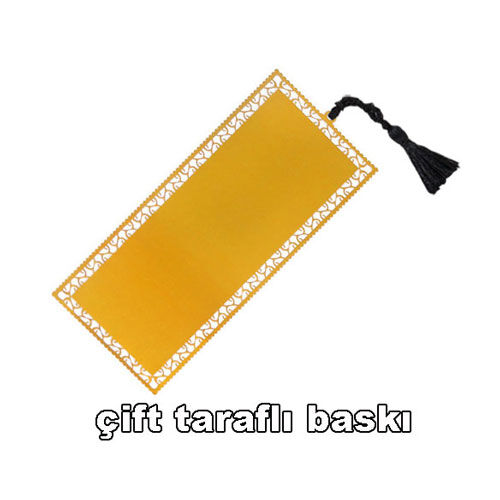 Sublimasyon Bordürlü Metal Kitap Ayracı - Altın - OFİSOMİ-S