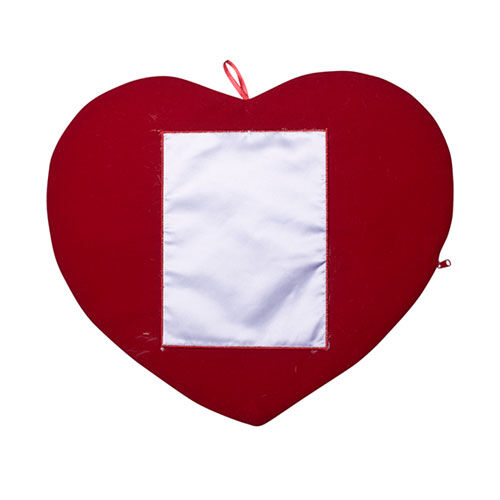 Sublimasyon Bordürsüz Kırmızı Kalp Yastık - Dikey - OFİSOMİ-S (1)