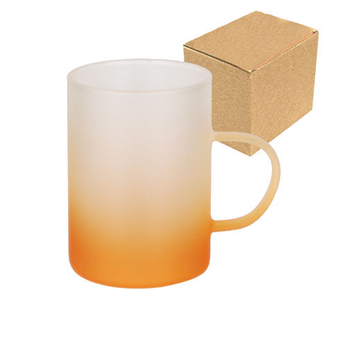 Sublimasyon Buzlu Turuncu Çay Fincanı - Kutulu - OFİSOMİ-S