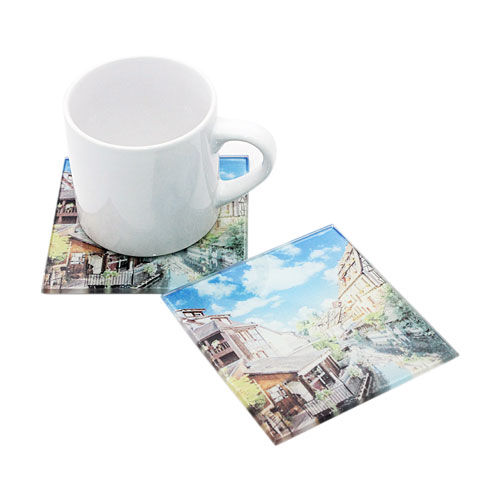 Sublimasyon Cam Kare Bardak Altlığı - OFİSOMİ-S