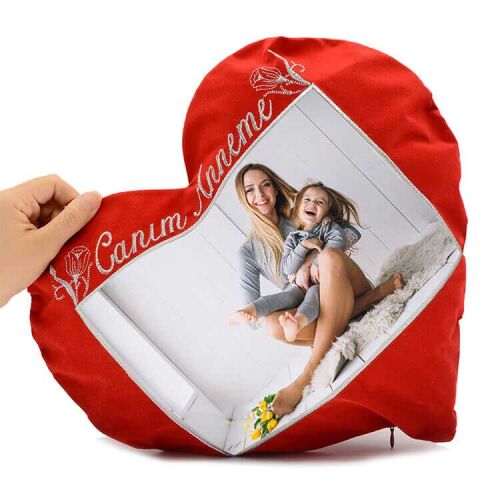 Sublimasyon Canım Anneme Yazılı Yastık Kılıfı - OFİSOMİ-T