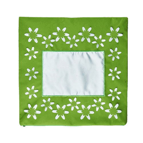 Sublimasyon Çiçek Desenli Yastık - Yeşil - OFİSOMİ-S