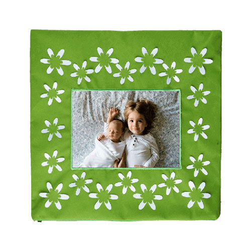 Sublimasyon Çiçek Desenli Yastık - Yeşil - OFİSOMİ-S (1)