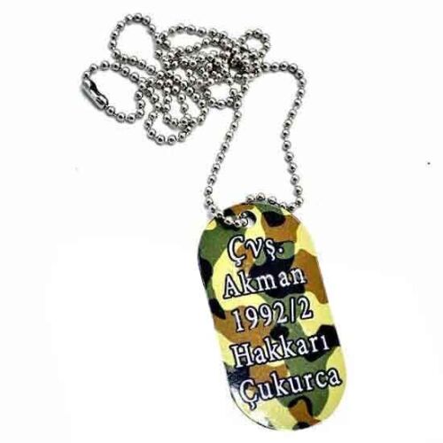Sublimasyon Çift Taraflı Asker Künyesi - 1