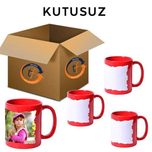 Süblimasyon Dekoratif Kırmızı Kupa Bardak - 6