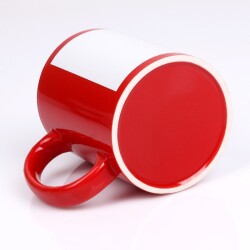 Sublimasyon Dekoratif Kırmızı Kupa (Beyaz Baskı Alanlı) - Kutulu - 2