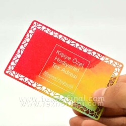 Sublimasyon Desenli Beyaz Metal Kartvizit - 3