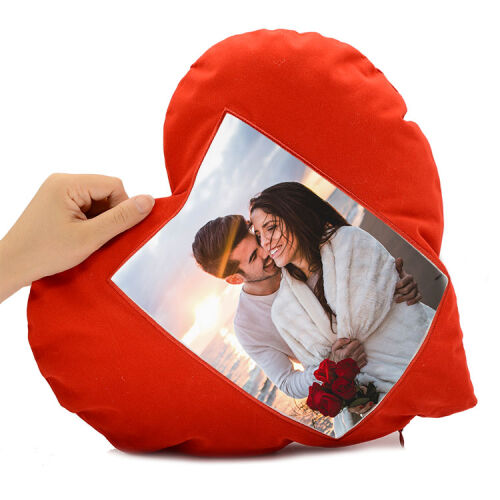 Süblimasyon Kırmızı Kalpli Yastık Kılıfı - OFİSOMİ-T