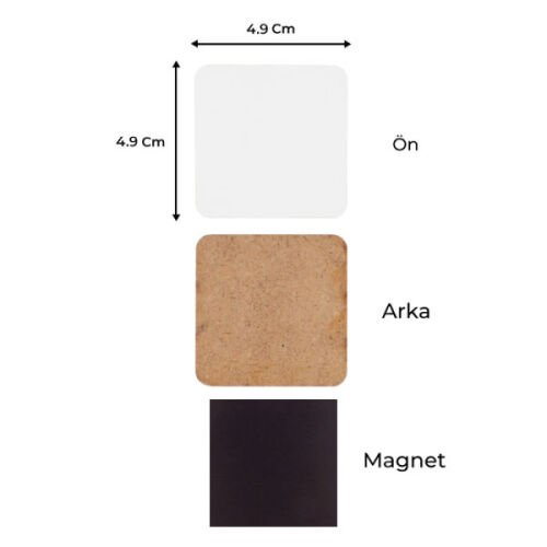 Sublimasyon Eko. MDF Magnet 5x5 cm - OFİSOMİ-S (1)