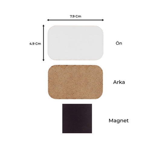 Sublimasyon Eko. MDF Magnet 5x8 cm - 2