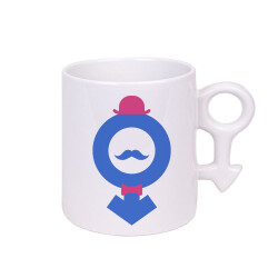 Süblimasyon Erkek Sembollü Porselen Beyaz Kupa Bardak - 3