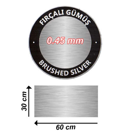 Sublimasyon Fırçalı Gümüş Metal 30x60 cm - 0,45 mm - OFİSOMİ-S