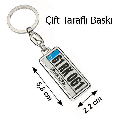 Sublimasyon Gümüş Krom Anahtarlık-Çift Taraflı - OFİSOMİ-S (1)