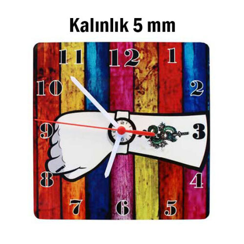 Sublimasyon HDF Kare Saat 19x19 cm - OFİSOMİ-S