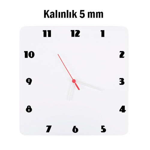 Sublimasyon HDF Kare Saat 28x28 cm - OFİSOMİ-S