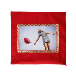 Sublimasyon Kadife Kare Yastık - Kırmızı - 2