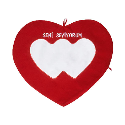 Sublimasyon Kalp Aşk Yastığı - Seni Seviyorum - OFİSOMİ-S