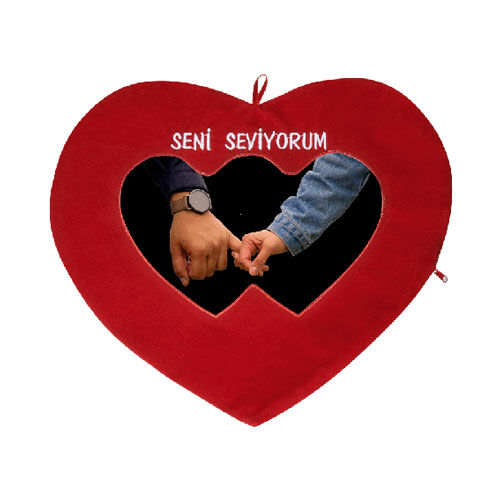 Sublimasyon Kalp Aşk Yastığı - Seni Seviyorum - OFİSOMİ-S (1)