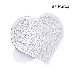 5'li Paket Süblimasyon Kalp Puzzle A3 - 97 Parça - 1